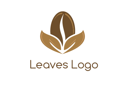 coffee bean and leaves logo