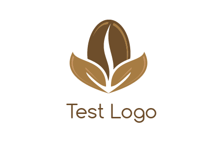 coffee bean and leaves logo
