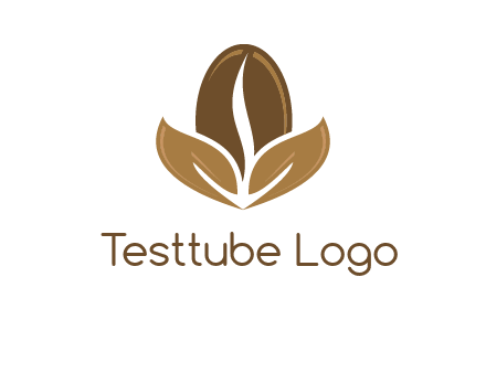 coffee bean and leaves logo