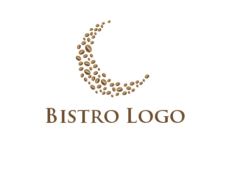 coffee beans forming crescent moon logo