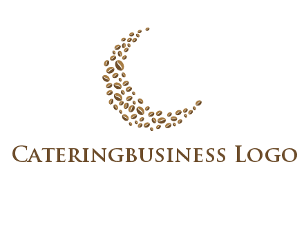 coffee beans forming crescent moon logo