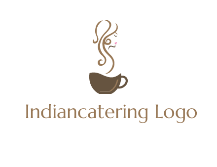 woman steam shape on coffee logo
