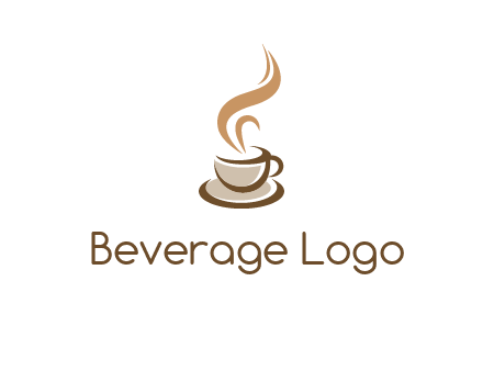 abstract steam on coffee cup logo