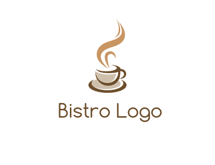 abstract steam on coffee cup logo