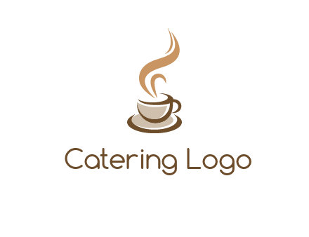 abstract steam on coffee cup logo