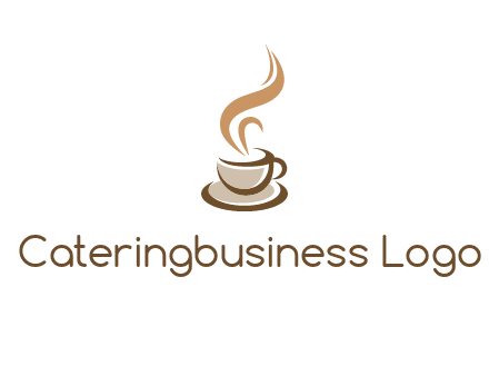 abstract steam on coffee cup logo