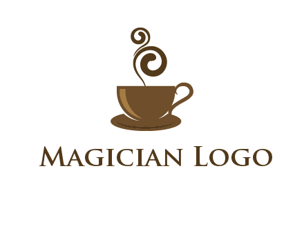 spiral steam on coffee cup logo