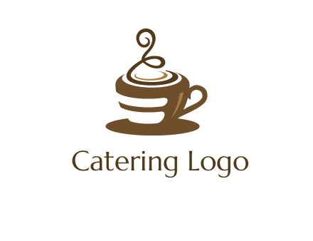 curly steam on coffee cup logo