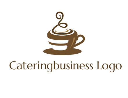 curly steam on coffee cup logo