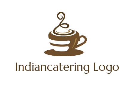 curly steam on coffee cup logo