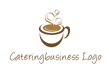 abstract coffee and steam logo