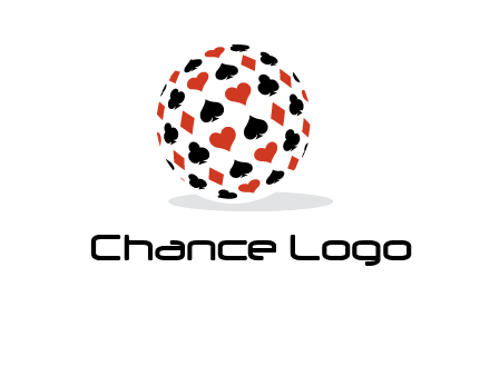 Globe with card suits vector
