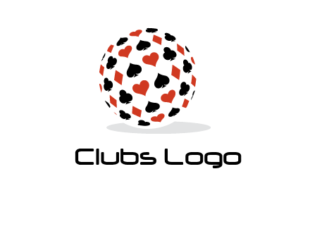 Globe with card suits vector