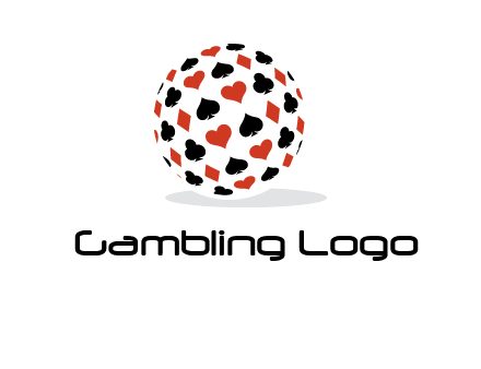 Globe with card suits vector