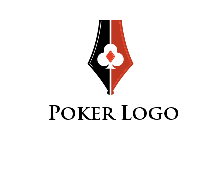 playing card symbols inside pen icon