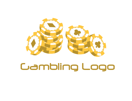 card suits on chips logo