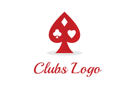 playing card symbols in spade logo