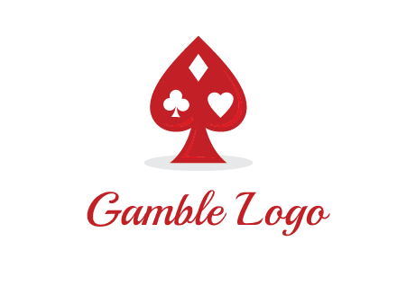 playing card symbols in spade logo