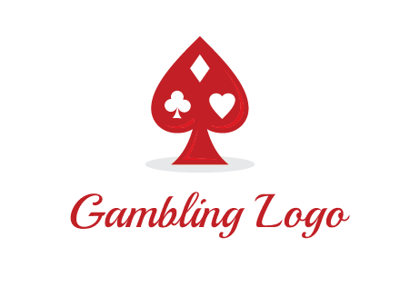 playing card symbols in spade logo