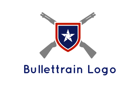 star in shield and guns emblem logo