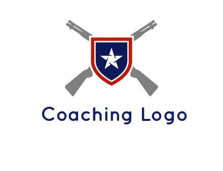 star in shield and guns emblem logo