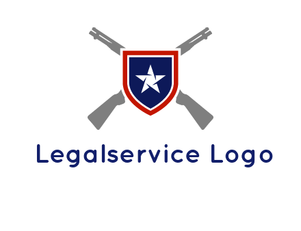 star in shield and guns emblem logo