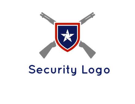 star in shield and guns emblem logo