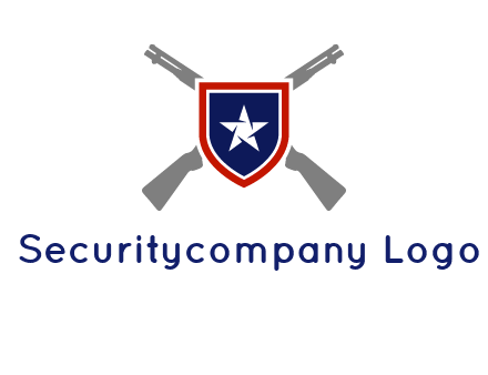 star in shield and guns emblem logo