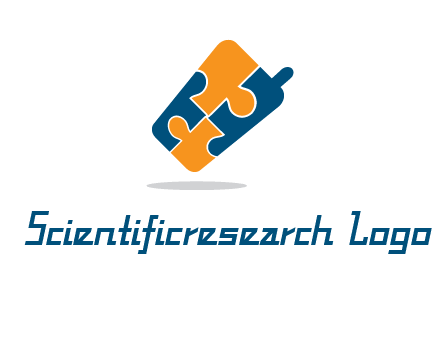 puzzle pieces in mobile shape logo