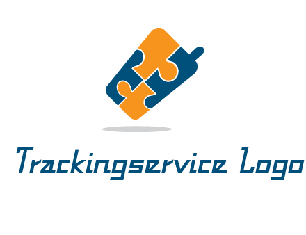 puzzle pieces in mobile shape logo