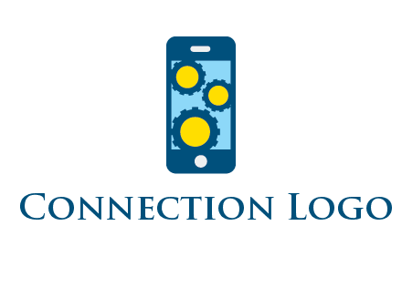 gears in mobile logo