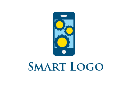 gears in mobile logo