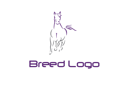 line art running horse logo