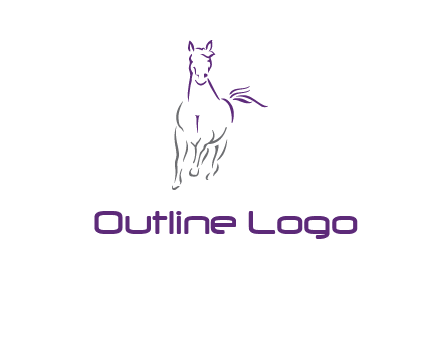 line art running horse logo