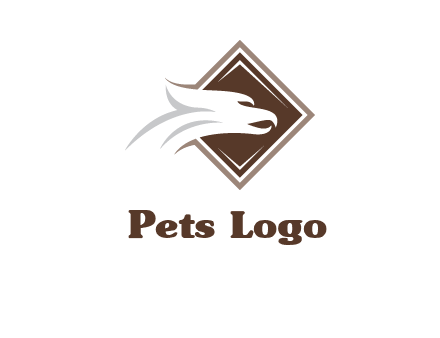 eagle face in rhombus logo