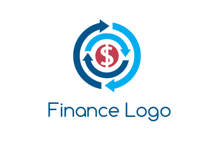 rotating arrow and dollar logo