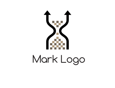 arrows and sand timer logo