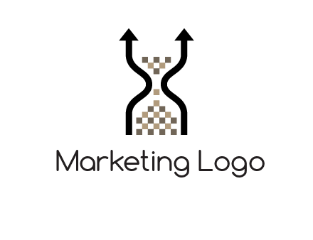 arrows and sand timer logo