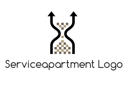 arrows and sand timer logo