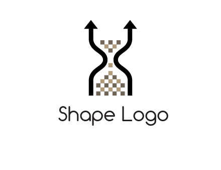 arrows and sand timer logo