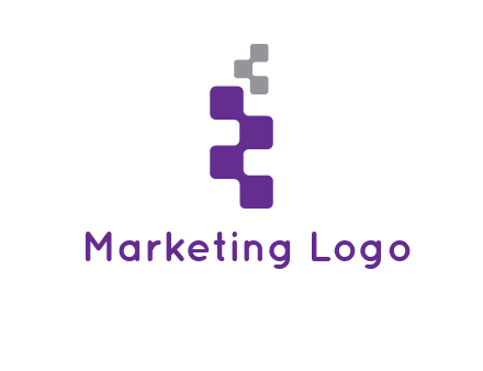 pixel in letter R shape logo