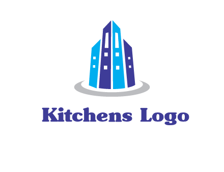 abstract skyscraper swoosh logo