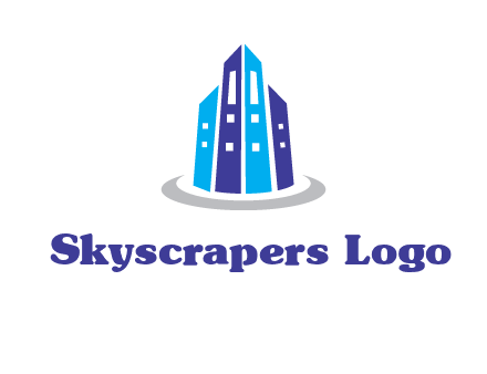 abstract skyscraper swoosh logo