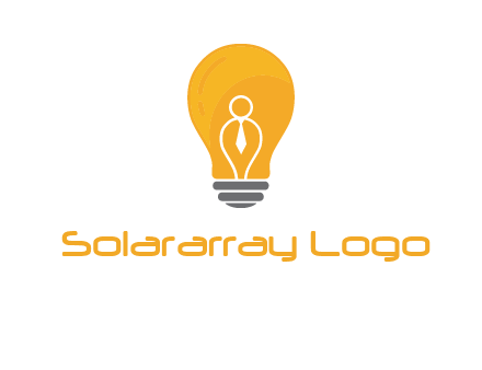 abstract person in bulb logo