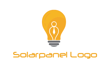 abstract person in bulb logo
