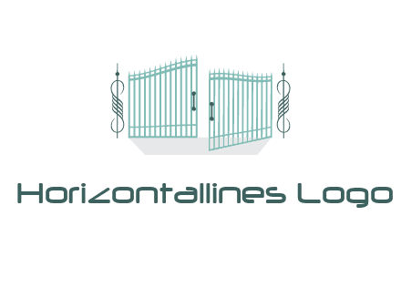 ornamental open gate icon