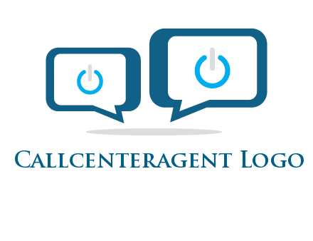 speech bubbles with power button sign icon