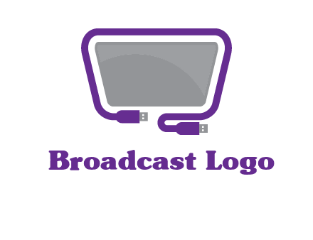 usb cable and monitor icon