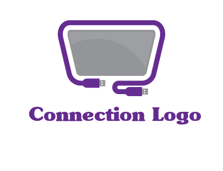 usb cable and monitor icon