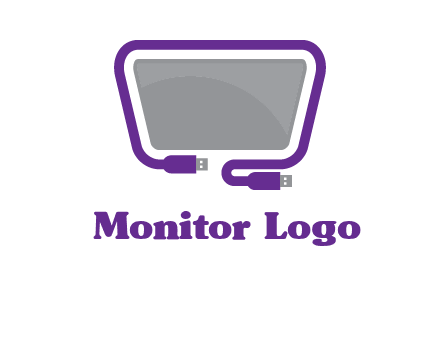 usb cable and monitor icon